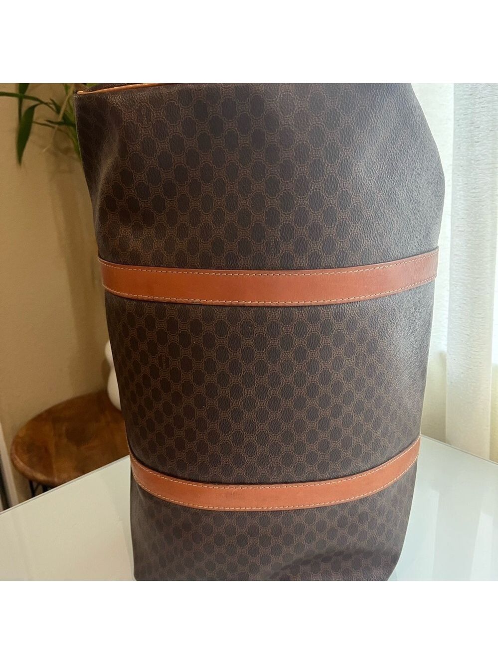 CELINE BROWN MACADAM DUFFLE BAG - Picture 11 of 16